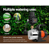 Giantz Garden Water Pump 1500W High Pressure Tank Rain Farm Irrigation Black